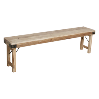 Raw Materials Limewash inklapbare eetkamerbank - FSC-gerecycled hout -160 cm