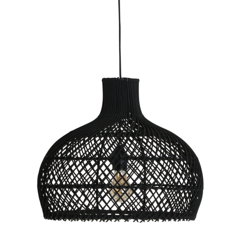 Raw Materials-collectie Maze rotan hanglamp zwart - Ø 42x36 cm