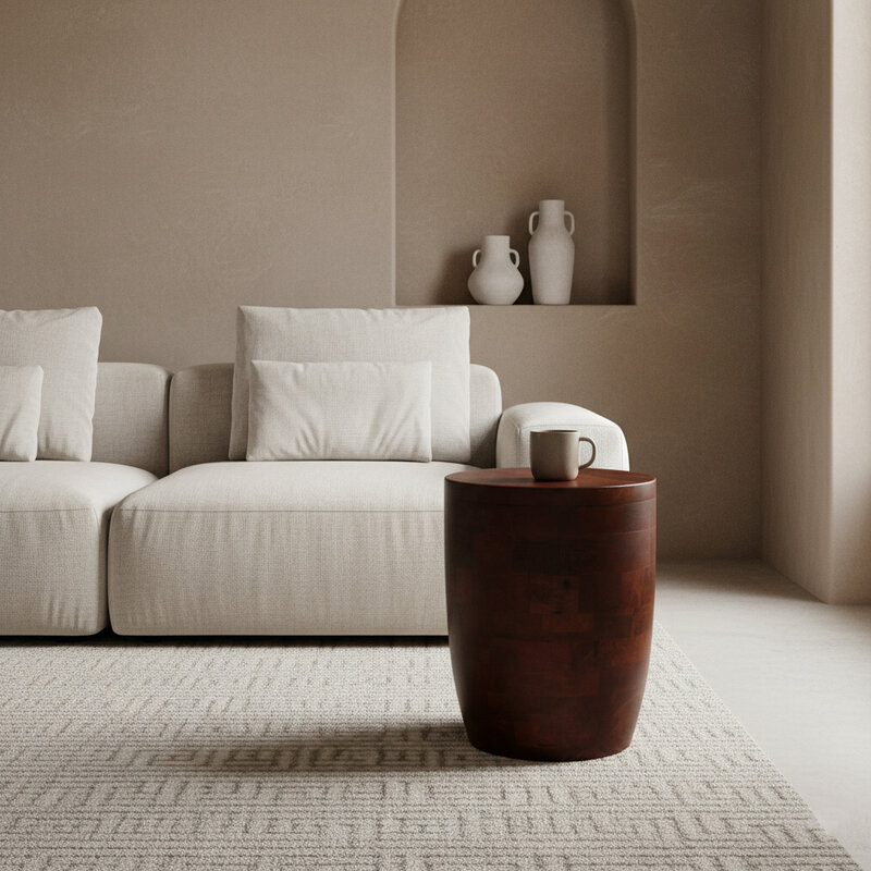 Raw Materials-collectie Pacific mangohouten kruk/bijzettafel Tuvalu