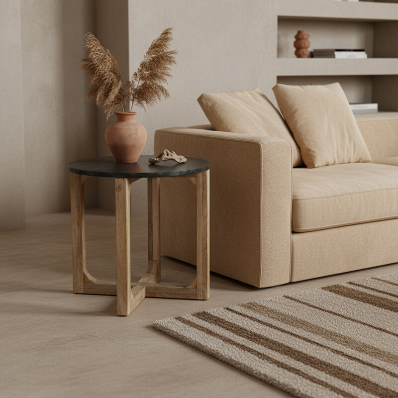 Raw Materials-collectie Marmeren bijzettafel rond - groen