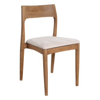 Raw Materials Freya teakhouten eetkamerstoel créme