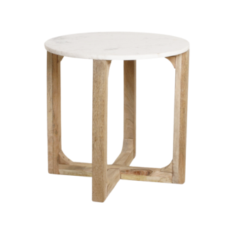 Raw Materials Marmeren bijzettafel rond - wit