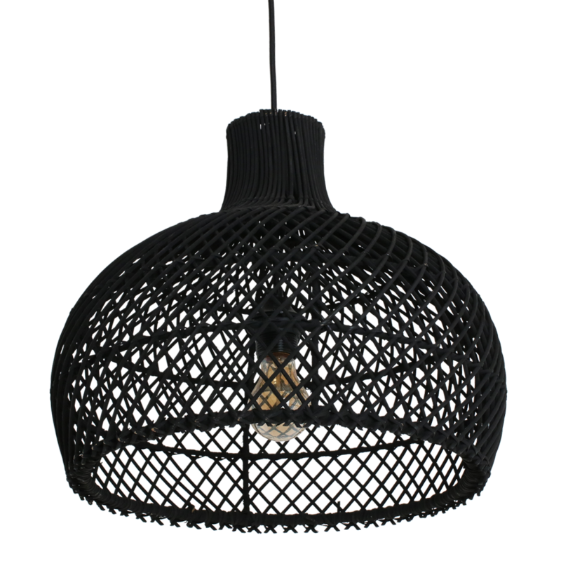 Raw Materials-collectie Maze rotan hanglamp zwart - Ø 42x36 cm