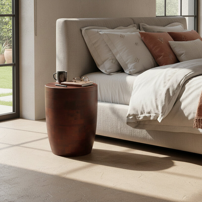 Raw Materials-collectie Pacific mangohouten kruk/bijzettafel Tuvalu