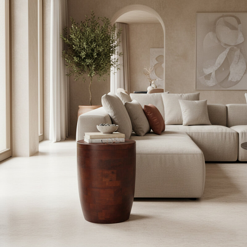 Raw Materials-collectie Pacific mangohouten kruk/bijzettafel Tuvalu