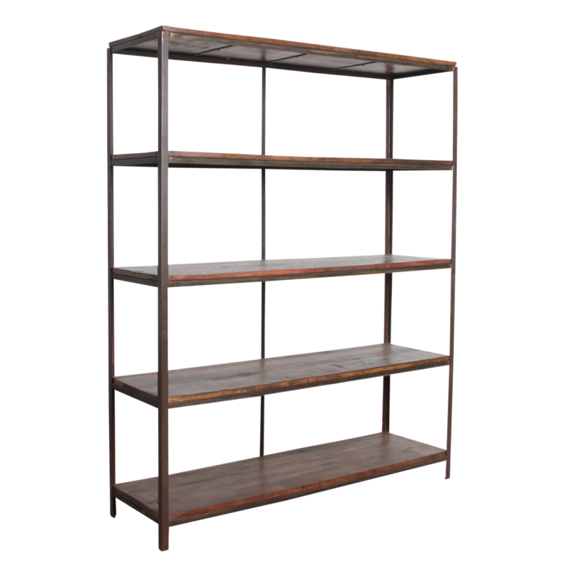 Raw Materials-collectie Factory ijzeren rek met FSC houten planken