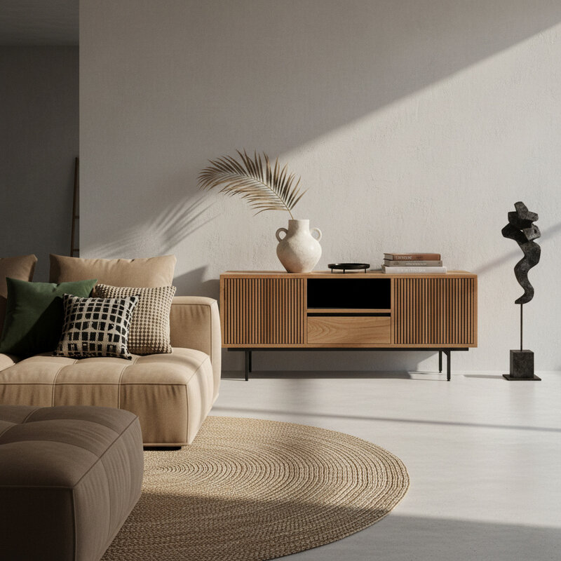 Raw Materials-collectie Rhythm teakhouten tv meubel  - 140x45x55 cm