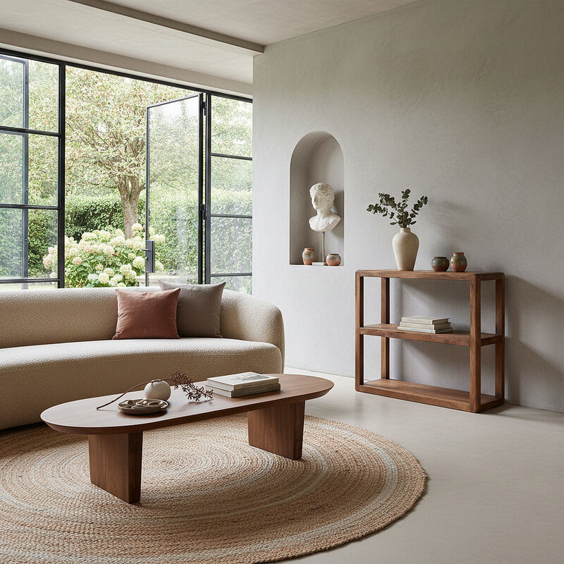 Raw Materials-collectie Bullnose mangohouten rek - 100x38x100 cm