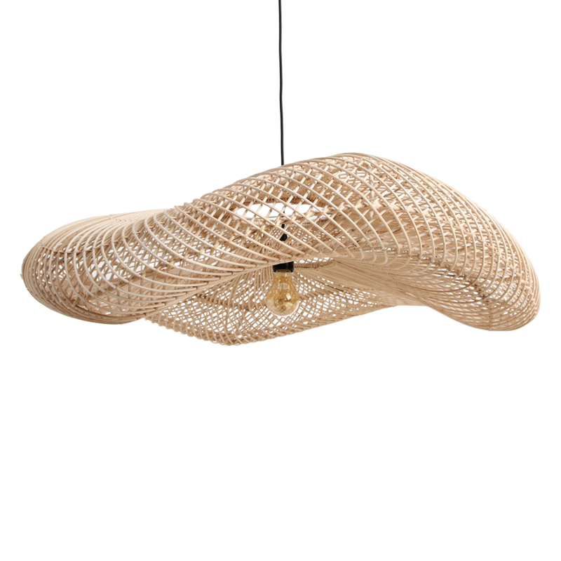 Raw Materials-collectie Wave  rotan hanglamp XL - Ø90x22 cm