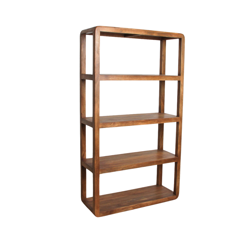 Raw Materials-collectie Bullnose mangohouten rek - 100x38x177 cm