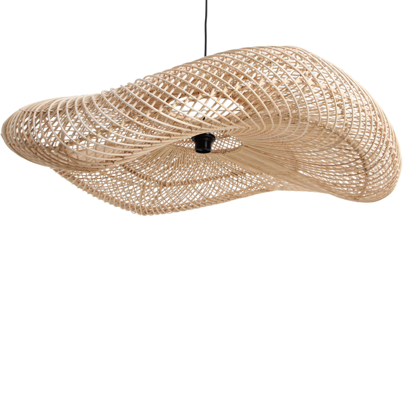Raw Materials-collectie Wave  rotan hanglamp XL - Ø90x22 cm