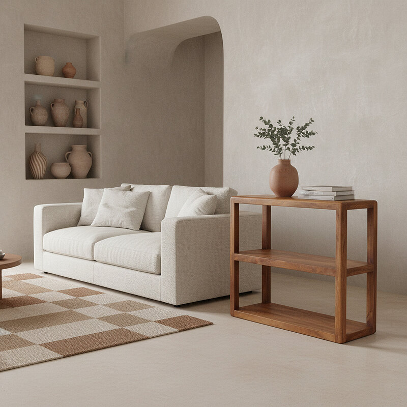 Raw Materials-collectie Bullnose mangohouten rek - 100x38x100 cm