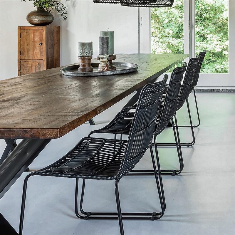 Raw Materials-collectie Jane zwarte tuinstoel (set of 2)