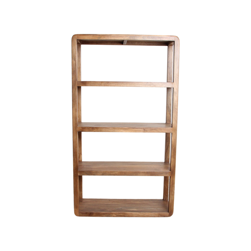 Raw Materials-collectie Bullnose mangohouten rek - 100x38x177 cm
