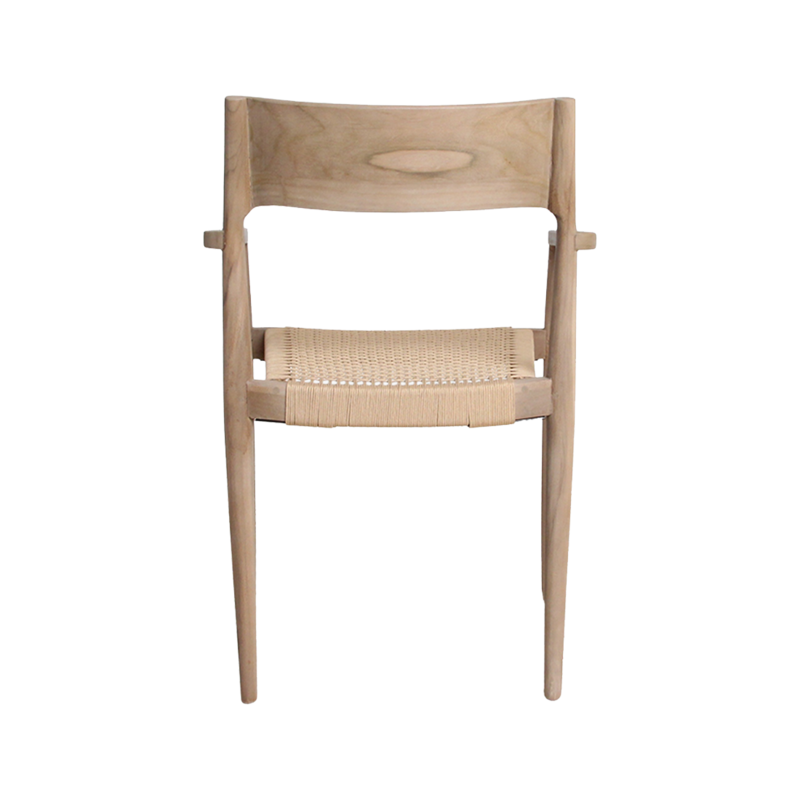 Raw Materials-collectie Freya licht teakhouten tuinstoel met armleuning - Naturel (set of 2)
