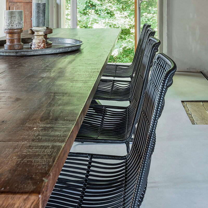 Raw Materials-collectie Jane zwarte tuinstoel (set of 2)