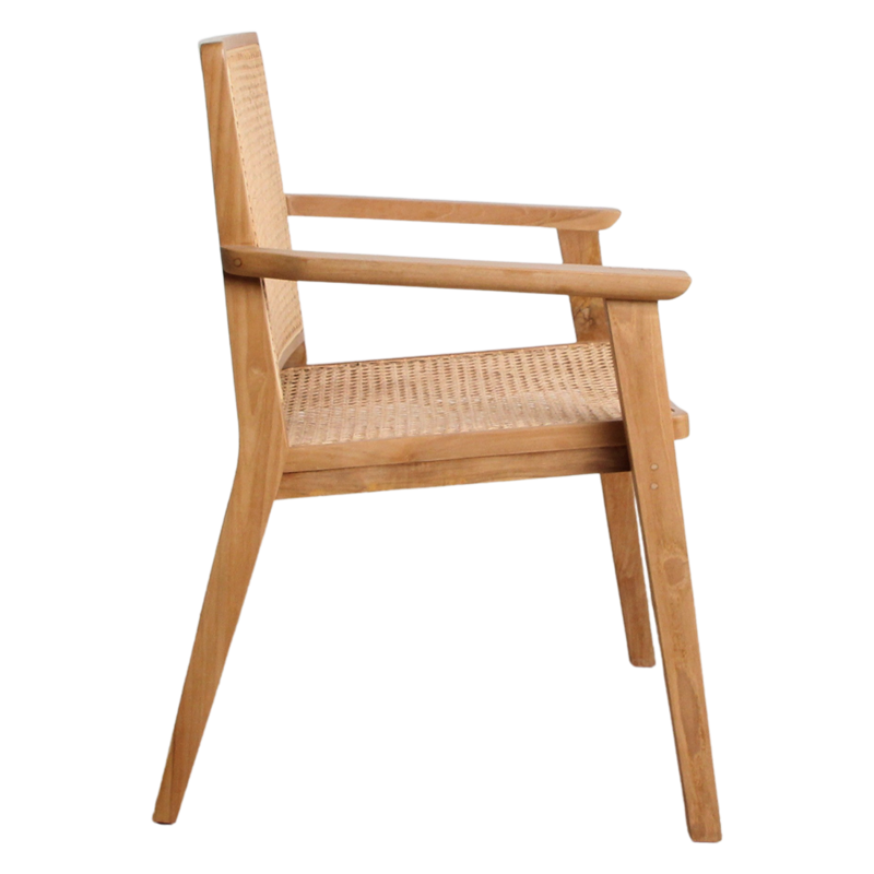 Raw Materials-collectie Nova teak eetkamerstoel met armleuning (set of 2)