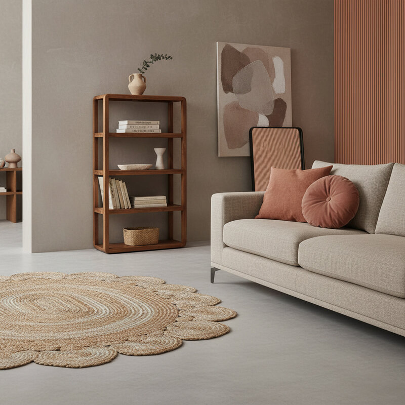 Raw Materials-collectie Bullnose mangohouten rek - 100x38x177 cm