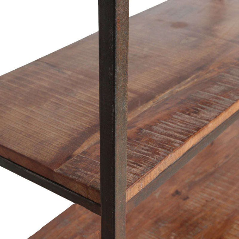 Raw Materials-collectie Factory hoge ijzeren rek met FSC houten planken