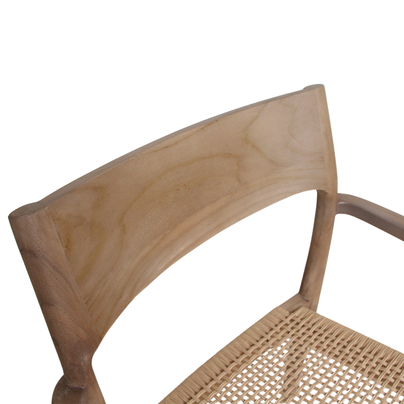 Raw Materials-collectie Freya licht teakhouten tuinstoel met armleuning - Naturel (set of 2)