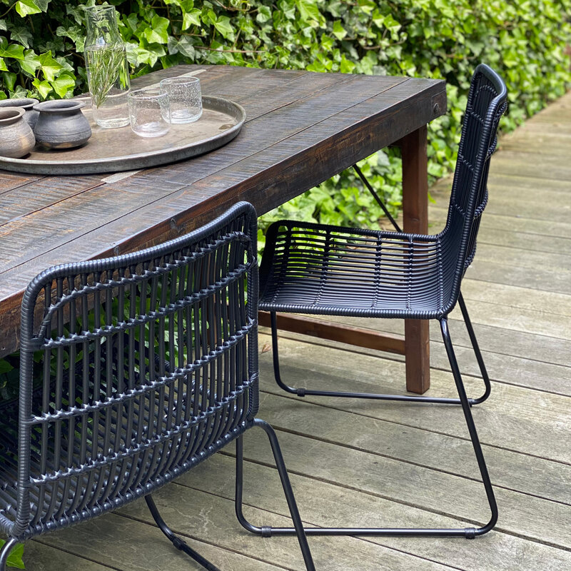 Raw Materials-collectie Jane zwarte tuinstoel (set of 2)