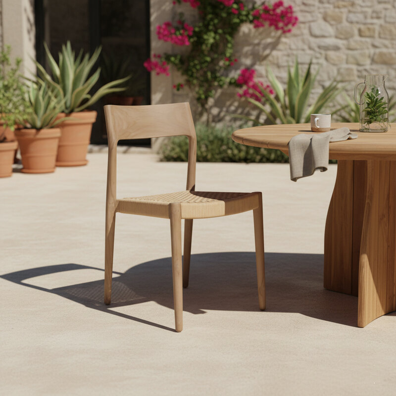 Raw Materials-collectie Freya licht teakhouten tuinstoel - Naturel (set of 2)