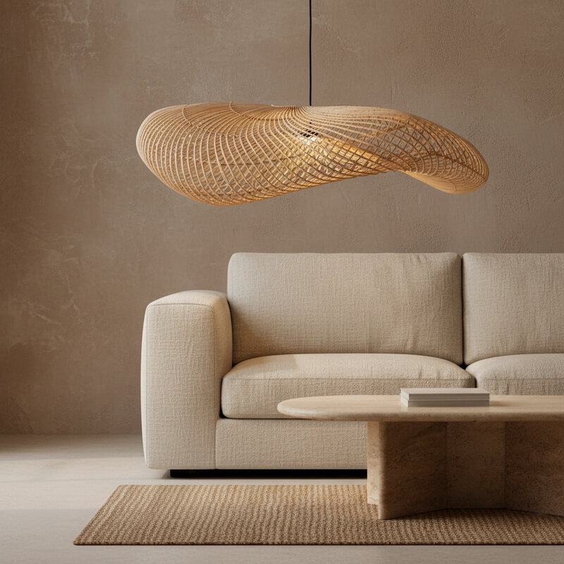 Raw Materials-collectie Wave rotan lamp  XXL - Ø115x35 cm