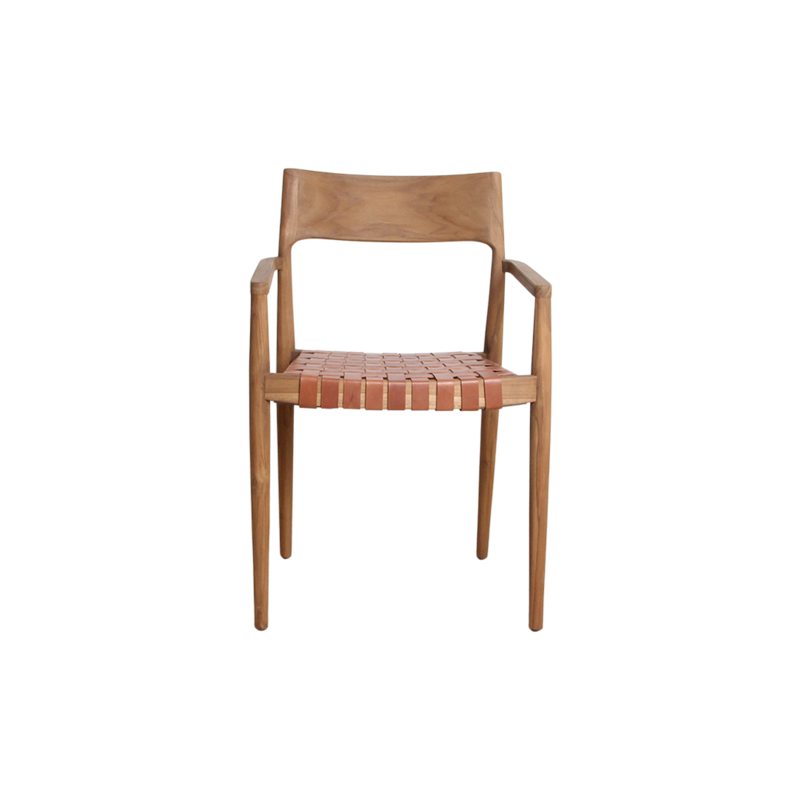 Raw Materials-collectie Freya teak eetkamerstoel met armleuning - Naturel (set of 2)