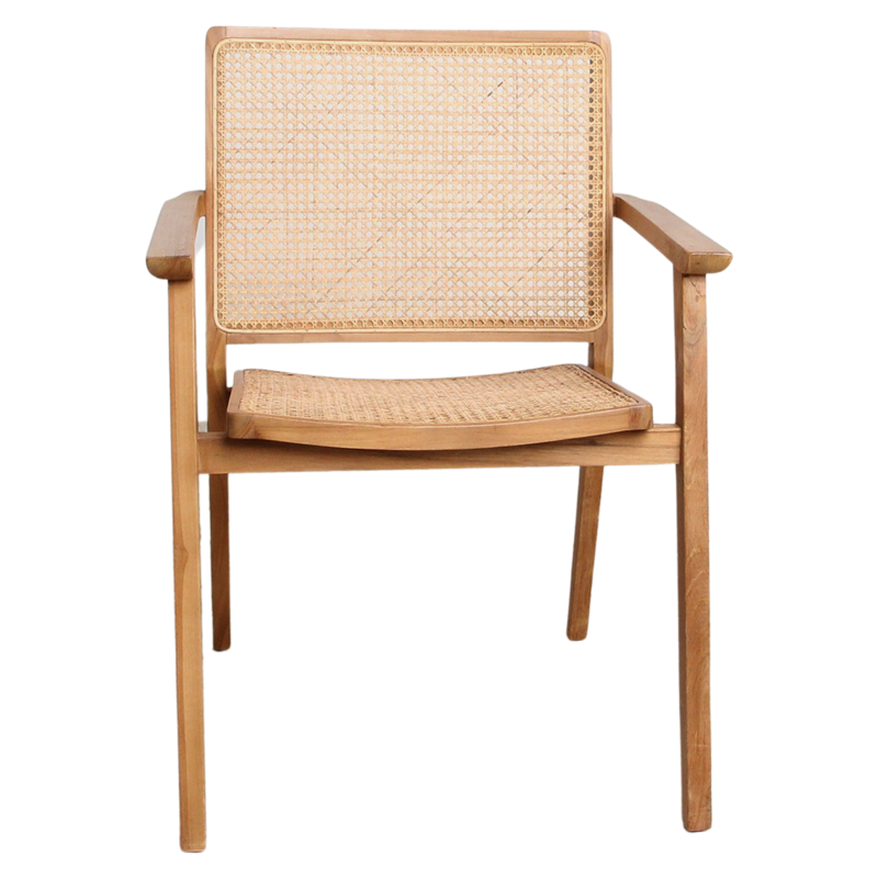 Raw Materials-collectie Nova teak eetkamerstoel met armleuning (set of 2)