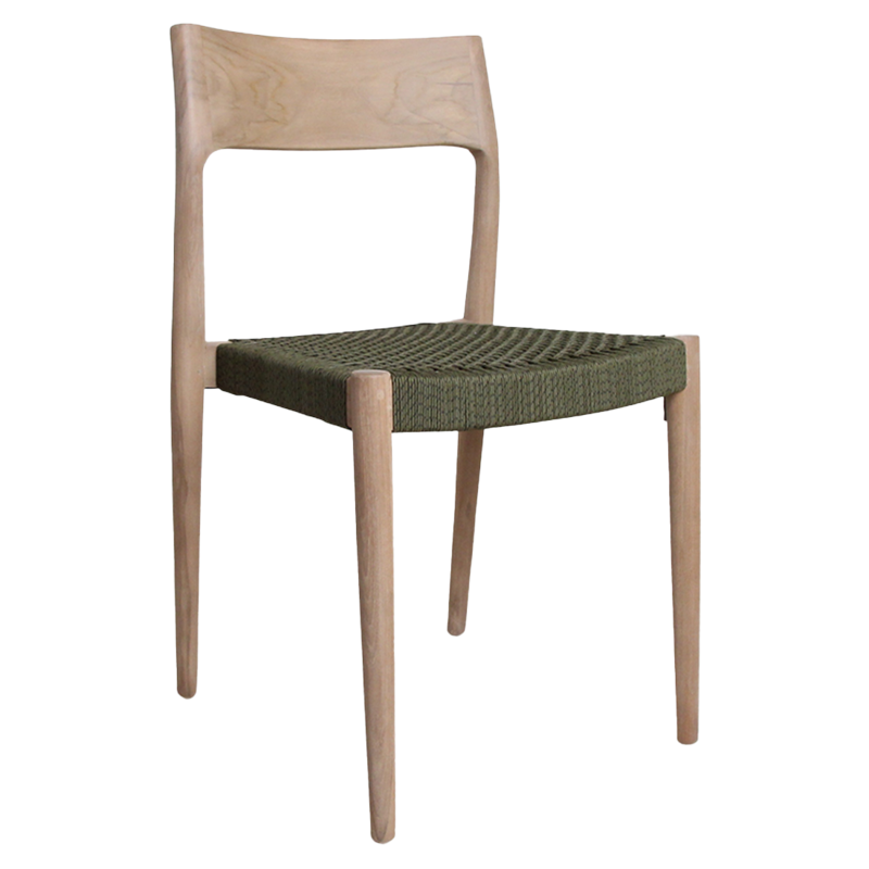 Raw Materials-collectie Freya licht teakhouten tuinstoel - Groen (set of 2)