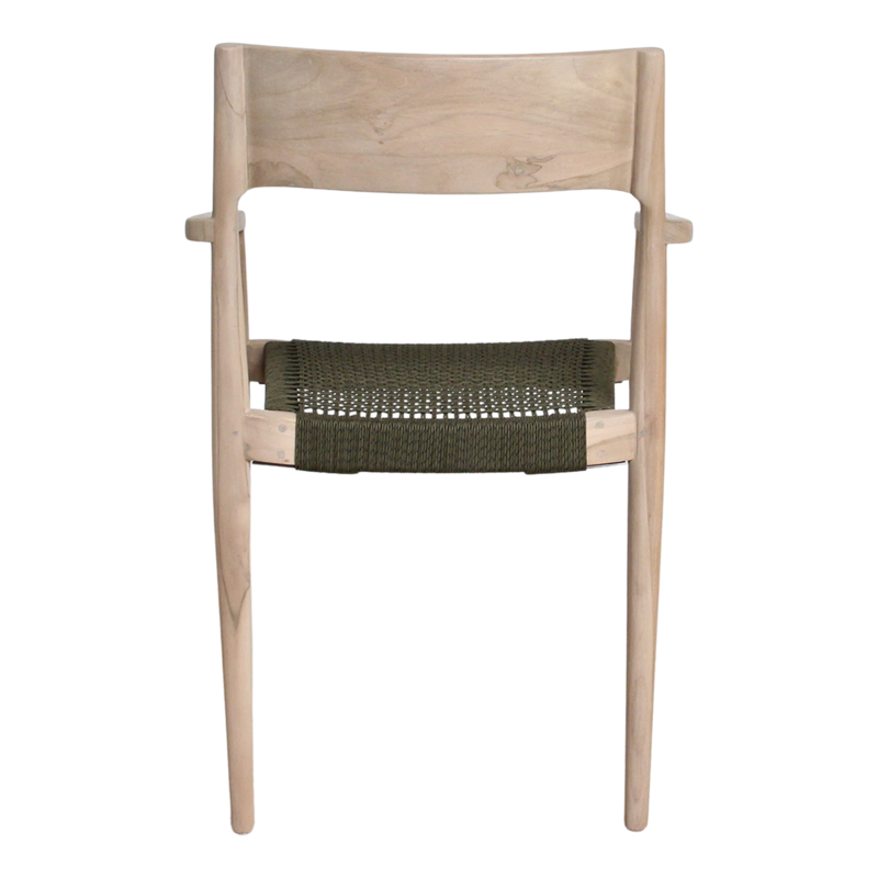 Raw Materials-collectie Freya licht teakhouten tuinstoel met armleuning -Groen (set of 2)