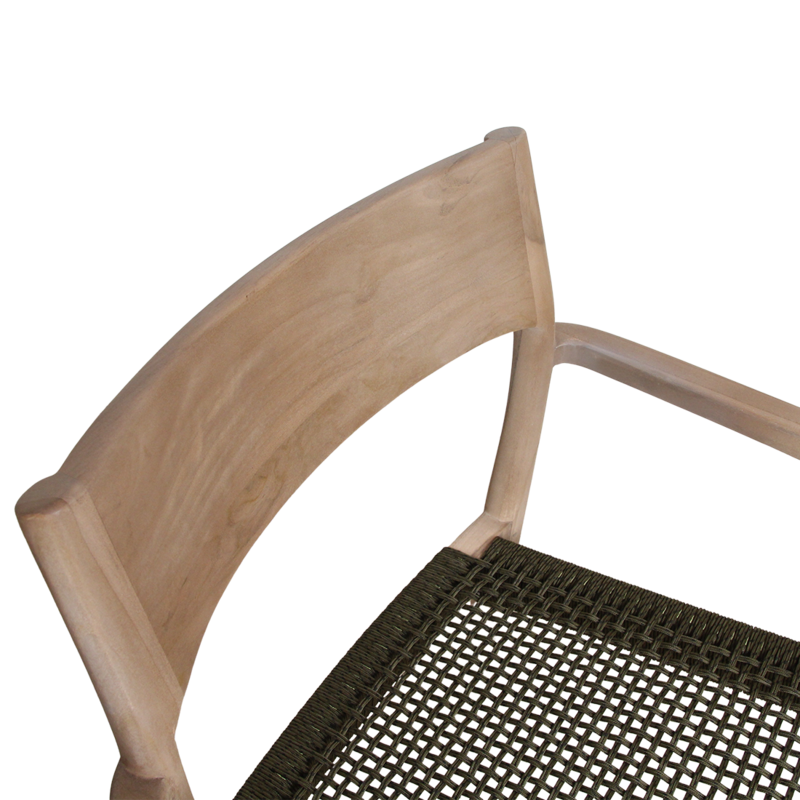 Raw Materials-collectie Freya licht teakhouten tuinstoel met armleuning -Groen (set of 2)