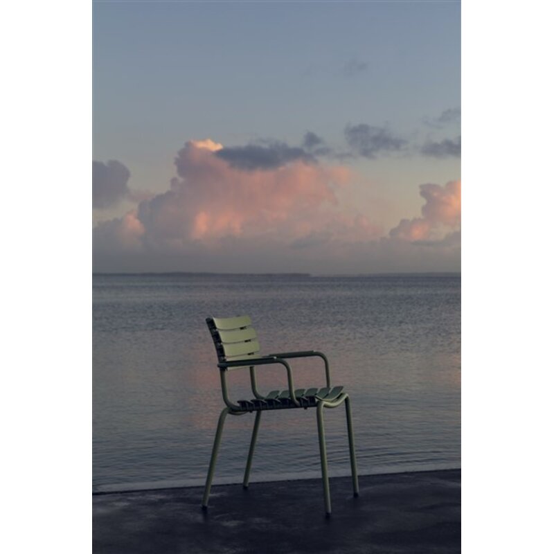 Houe-collectie ReCLIPS Dining Chair with olive green lamellas and armrests - Copy