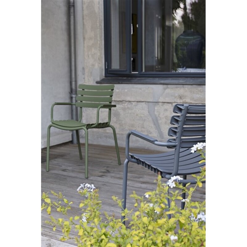 Houe-collectie ReCLIPS tuinstoel met armleuning olijfgroen set van twee
