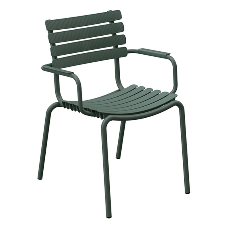 Houe-collectie ReCLIPS Dining Chair with olive green lamellas and armrests - Copy