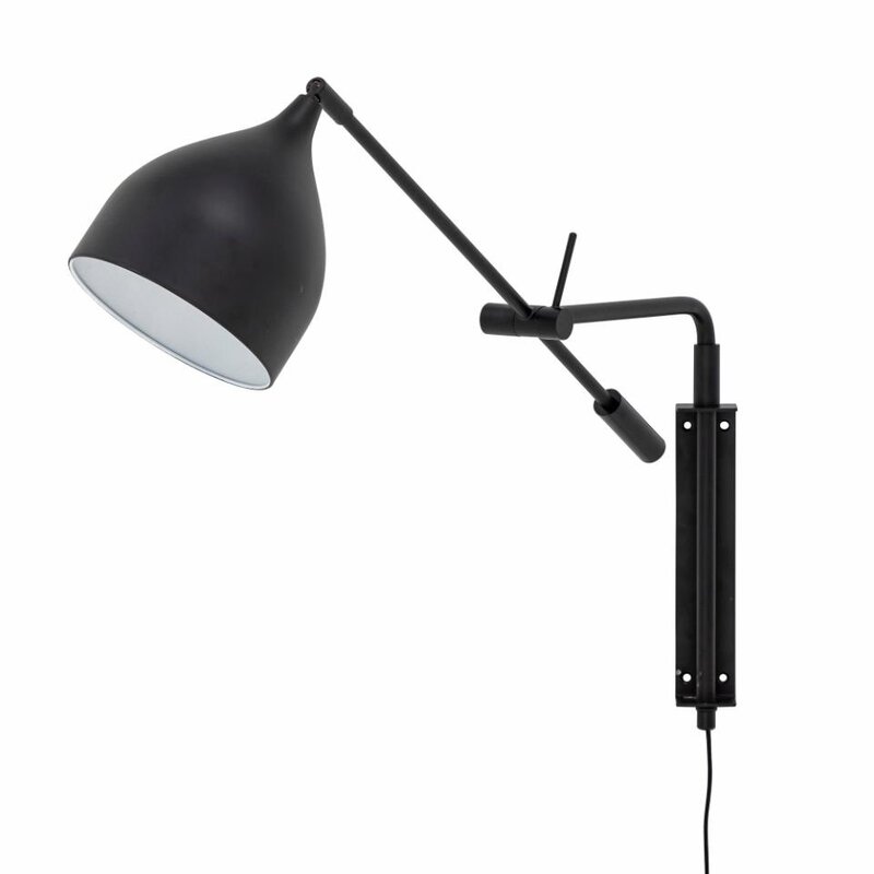 Bloomingville-collectie Lyam Wall Lamp, Black, Metal