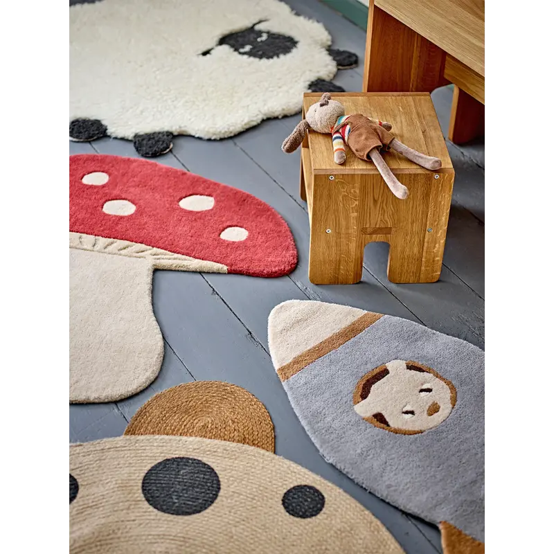 Bloomingville-collectie Mushroom Rug  Red  Wool