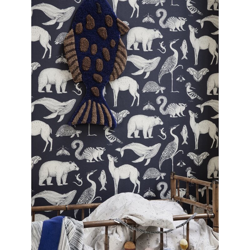 ferm LIVING-collectie Katie Scott behang  Animal Blue