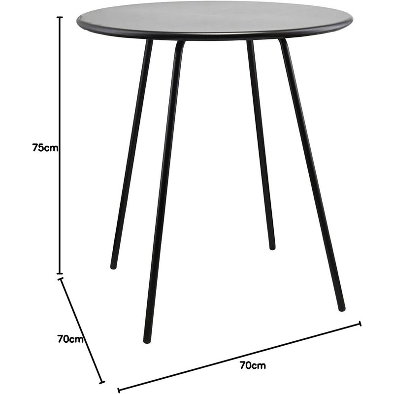 House Doctor-collectie Bijzettafel PI  zwart metaal 70 cm - B keuze