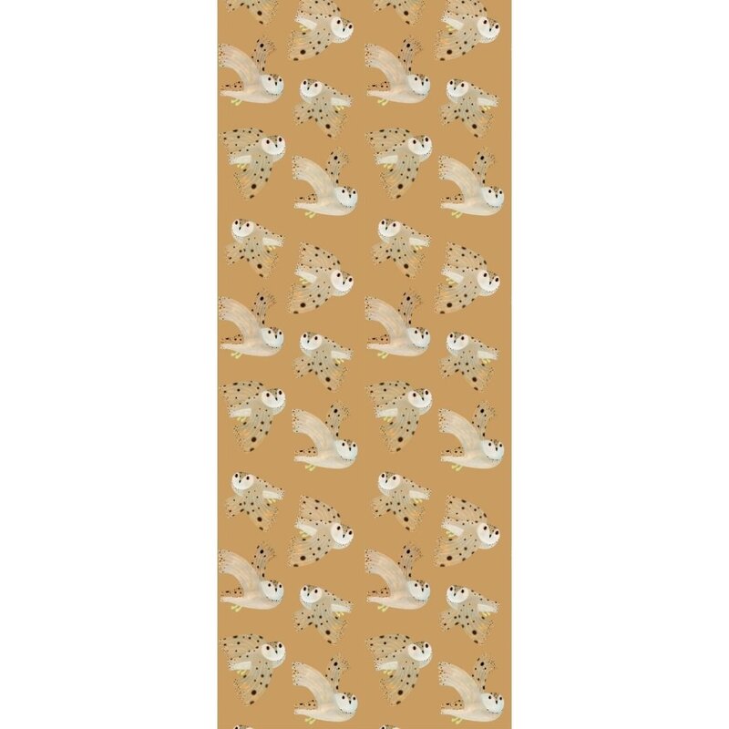 Meet Me at the Wall-collectie Kinderbehang Owl - Dusty Yellow - Aniek Bartels