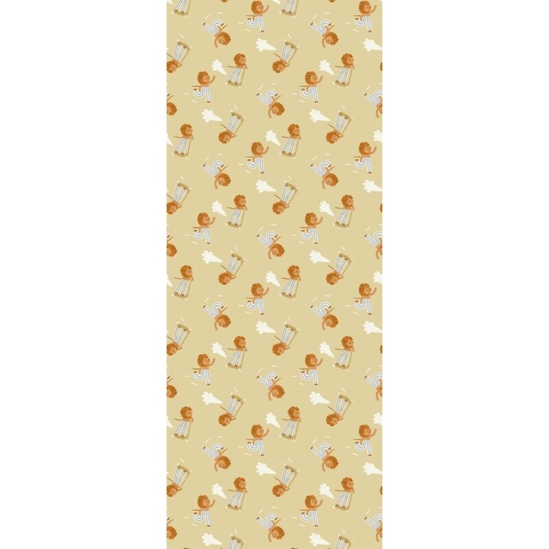 Meet Me at the Wall-collectie Kinderbehang Skating Lion - Neutral - Aniek Bartels
