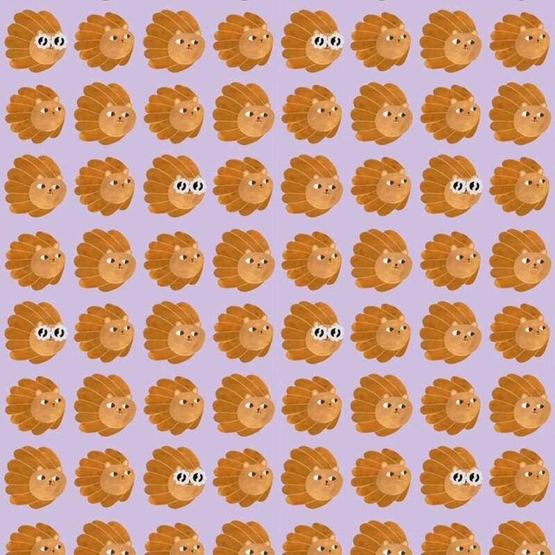 Meet Me at the Wall-collectie Kinderbehang Meet me at the Wall - Lion head - Lilac - Aniek Bartels