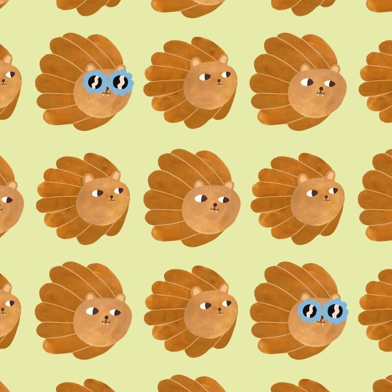 Meet Me at the Wall-collectie Kinderbehang Lion head - Matcha - Aniek Bartels