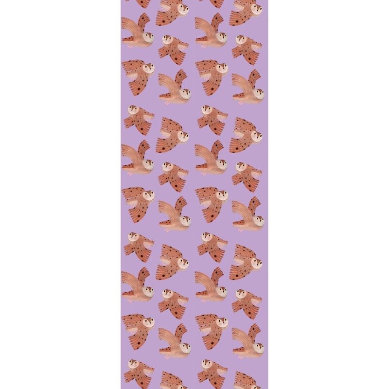 Meet Me at the Wall-collectie Kinderbehang Owl - Lilac - Aniek Bartels