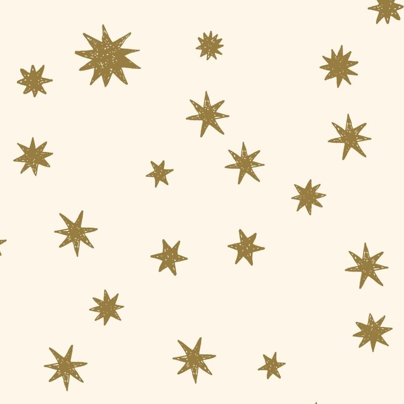 Meet Me at the Wall-collectie Kinderbehang Starry Night - Creme & Kaki - Joelle Wehkamp