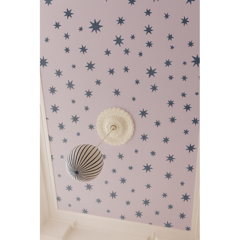Meet Me at the Wall-collectie Kinderbehang Meet me at the Wall - Starry Night - Lilac - Joëlle Wehkamp