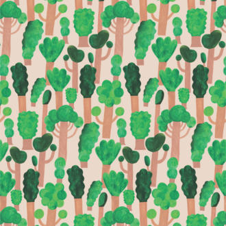 Meet Me at the Wall Kinderbehang Trees - Pale pink - Aniek Bartels