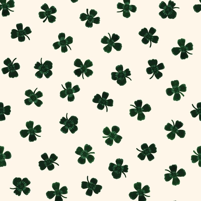 Meet Me at the Wall-collectie Behang Meet me at the Wall - Lucky Clover - Green - Joëlle Wehkamp
