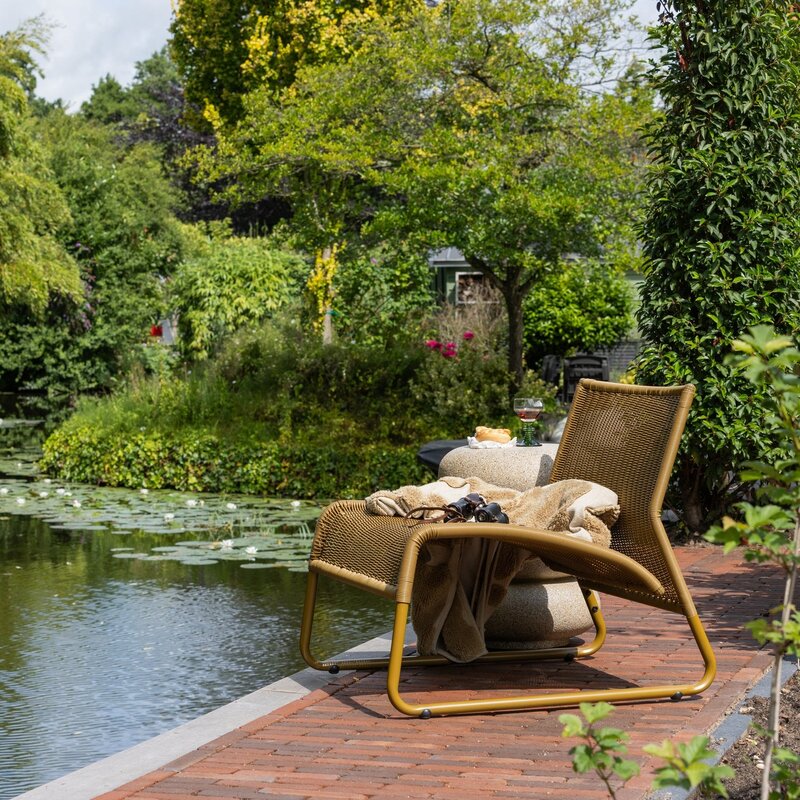 WOOOD-collectie West Tuin Loungestoel Honinggeel