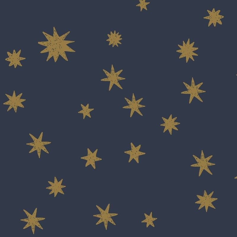 Meet Me at the Wall-collectie Kinderbehang Starry Night - Blue - Joelle Wehkamp